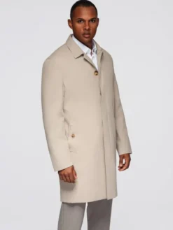 Ombre Płaszcz zimowy OM-COLC-0144 Beżowy Regular Fit