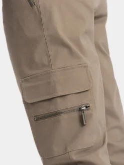 Ombre Spodnie dresowe OM-PACG-0204 Khaki Regular Fit