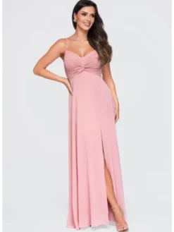 Ombre Sukienka wieczorowa LA-OM-DLR416 Różowy Authentic Slim Fit