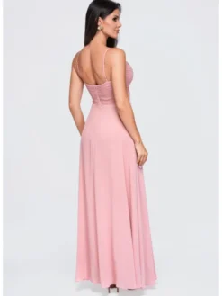 Ombre Sukienka wieczorowa LA-OM-DLR416 Różowy Authentic Slim Fit