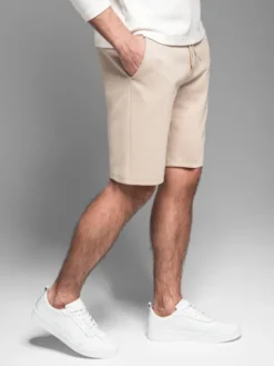 Ombre Szorty materiałowe OM-SRCS-0168 Beżowy Slim Fit