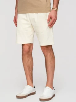Ombre Szorty materiałowe OM-SRBS-0205 Kremowy Relaxed Fit