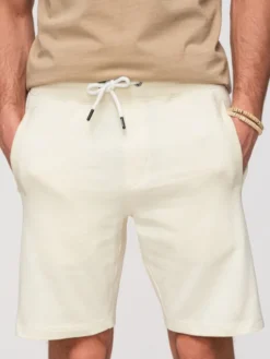 Ombre Szorty materiałowe OM-SRBS-0205 Kremowy Relaxed Fit