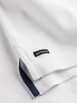 Ombre T-Shirt OM-TSCT-0156 Biały Regular Fit