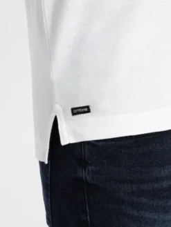 Ombre T-Shirt OM-TSCT-0156 Biały Regular Fit