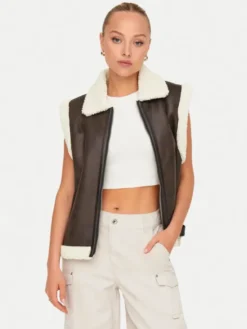 ONLY Bezrękawnik Betty 15322433 Brązowy Regular Fit