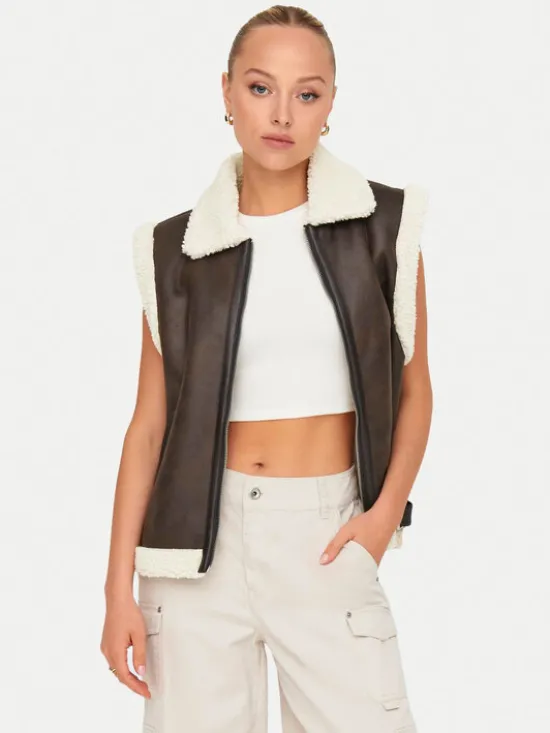 ONLY Bezrękawnik Betty 15322433 Brązowy Regular Fit