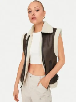 ONLY Bezrękawnik Betty 15322433 Brązowy Regular Fit