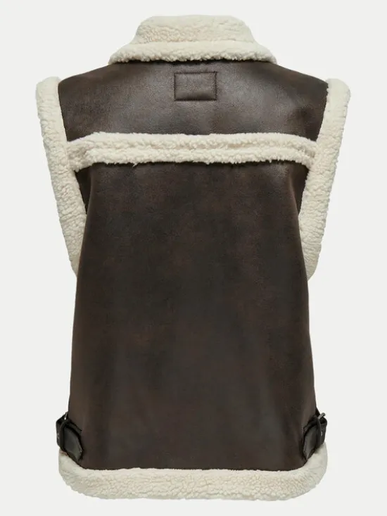 ONLY Bezrękawnik Betty 15322433 Brązowy Regular Fit