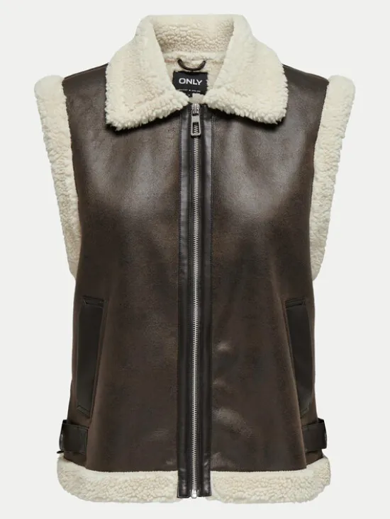 ONLY Bezrękawnik Betty 15322433 Brązowy Regular Fit