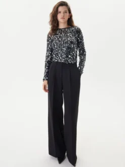 ONLY Bluzka Catina 15358382 Czarny Slim Fit