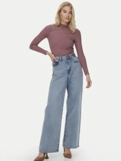 ONLY Bluzka Emma 15180040 Różowy Slim Fit