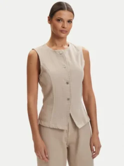 ONLY Kamizelka Everly 15364370 Beżowy Regular Fit