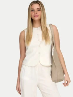 ONLY Kamizelka garniturowa Goa 15363724 Biały Regular Fit