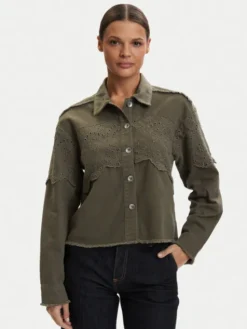 ONLY Kurtka koszulowa Elena 15232378 Zielony Regular Fit