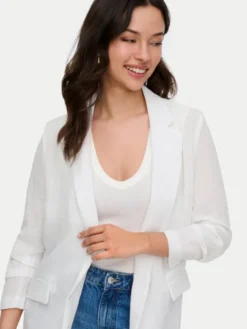 ONLY Marynarka Lita 15370275 Biały Regular Fit