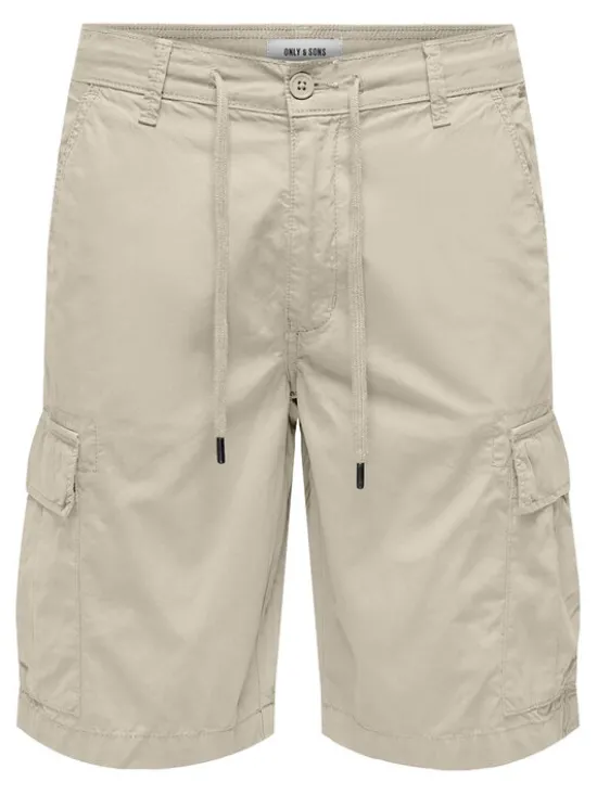 Only & Sons Szorty materiałowe Loc Cargo 22029214 Beżowy Regular Fit