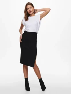 ONLY Spódnica ołówkowa 15233600 Czarny Slim Fit