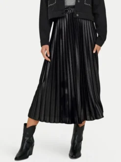 ONLY Spódnica plisowana Lyon 15330727 Czarny Regular Fit