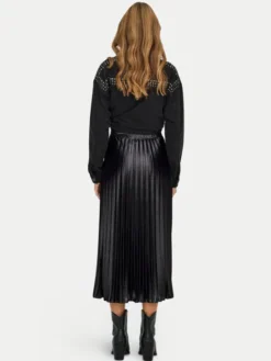 ONLY Spódnica plisowana Lyon 15330727 Czarny Regular Fit