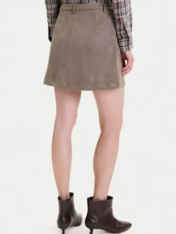 ONLY Spódnica z imitacji skóry Amazing 15351289 Beżowy Slim Fit