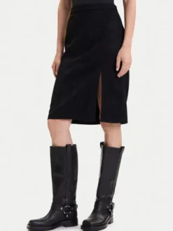 ONLY Spódnica z imitacji skóry Loline 15357433 Czarny Regular Fit