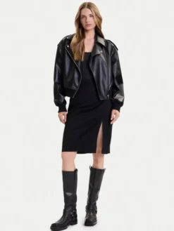 ONLY Spódnica z imitacji skóry Loline 15357433 Czarny Regular Fit