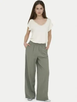 ONLY Spodnie materiałowe Aris 15337956 Zielony Straight Fit
