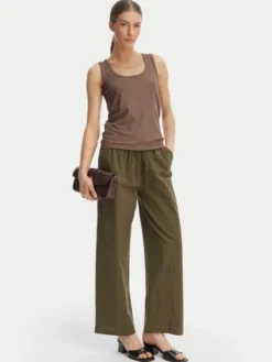 ONLY Spodnie materiałowe Tizana 15319090 Zielony Regular Fit