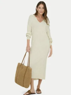 ONLY Sukienka dzianinowa Tessa 15353117 Beżowy Regular Fit