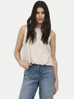 ONLY Top Aris 15364287 Beżowy Loose Fit