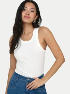 ONLY Top Val 2-Way 15371705 Biały Slim Fit