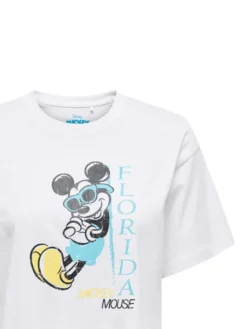 ONLY T-Shirt Mickey Minnie 15348126 Biały Regular Fit