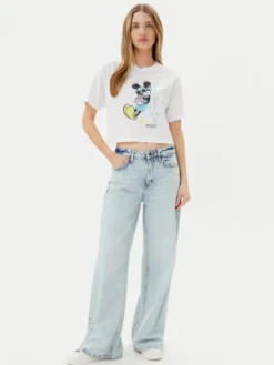 ONLY T-Shirt Mickey Minnie 15348126 Biały Regular Fit