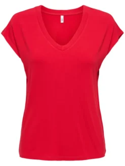 ONLY T-Shirt Rilla 15315776 Czerwony Regular Fit