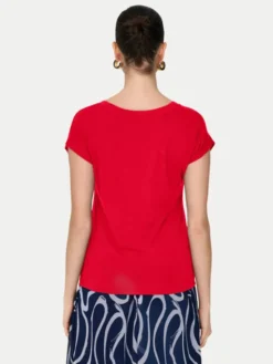 ONLY T-Shirt Rilla 15315776 Czerwony Regular Fit