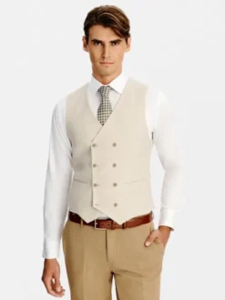Pako Lorente Kamizelka garniturowa P26SF-8X-013 Beżowy Slim Fit