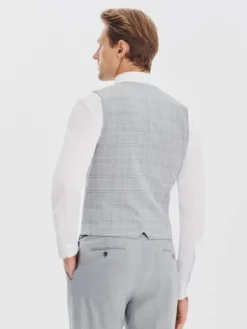 Pako Lorente Kamizelka garniturowa P25WF-8X-001 Szary Slim Fit