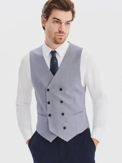 Pako Lorente Kamizelka garniturowa P25WF-8X-007 Granatowy Slim Fit