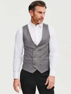 Pako Lorente Kamizelka garniturowa P25SF-8X-002 Szary Slim Fit