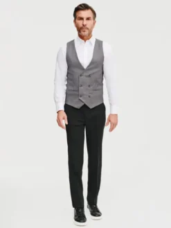 Pako Lorente Kamizelka garniturowa P25SF-8X-002 Szary Slim Fit