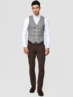 Pako Lorente Kamizelka garniturowa P26SF-8X-017 Szary Slim Fit