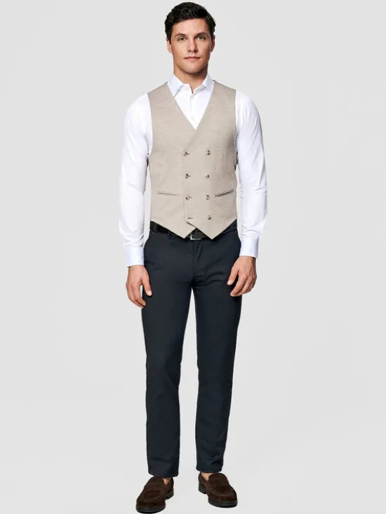 Pako Lorente Kamizelka P26SF-8X-007 Beżowy Slim Fit
