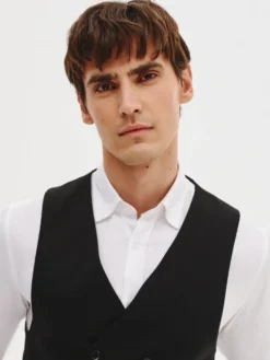 Pako Lorente Kamizelka P25SF-8X-005 Czarny Slim Fit