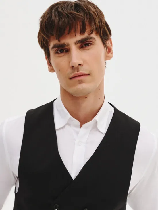 Pako Lorente Kamizelka P25SF-8X-005 Czarny Slim Fit