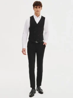 Pako Lorente Kamizelka P25SF-8X-005 Czarny Slim Fit
