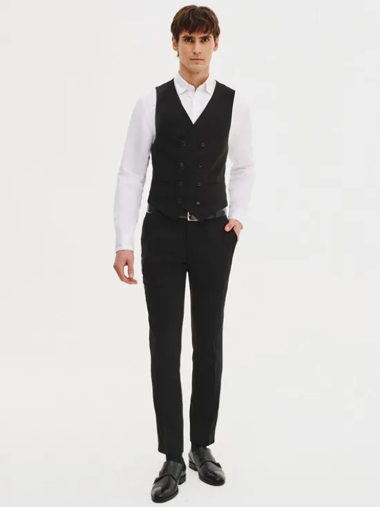Pako Lorente Kamizelka P25SF-8X-005 Czarny Slim Fit