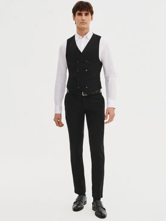 Pako Lorente Kamizelka P25SF-8X-005 Czarny Slim Fit