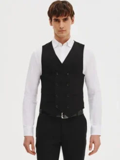 Pako Lorente Kamizelka P25SF-8X-005 Czarny Slim Fit