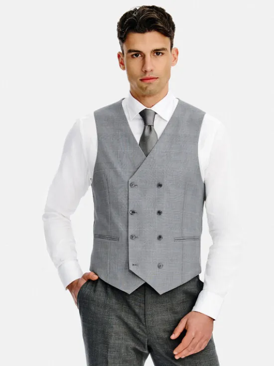 Pako Lorente Kamizelka P26SF-8X-001 Szary Slim Fit